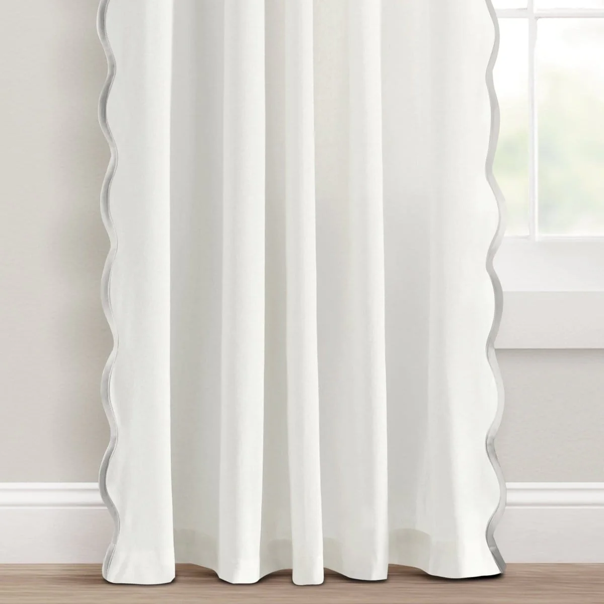 Coastal Chic Scalloped Edge Window Curtain Panel Set - Image 19