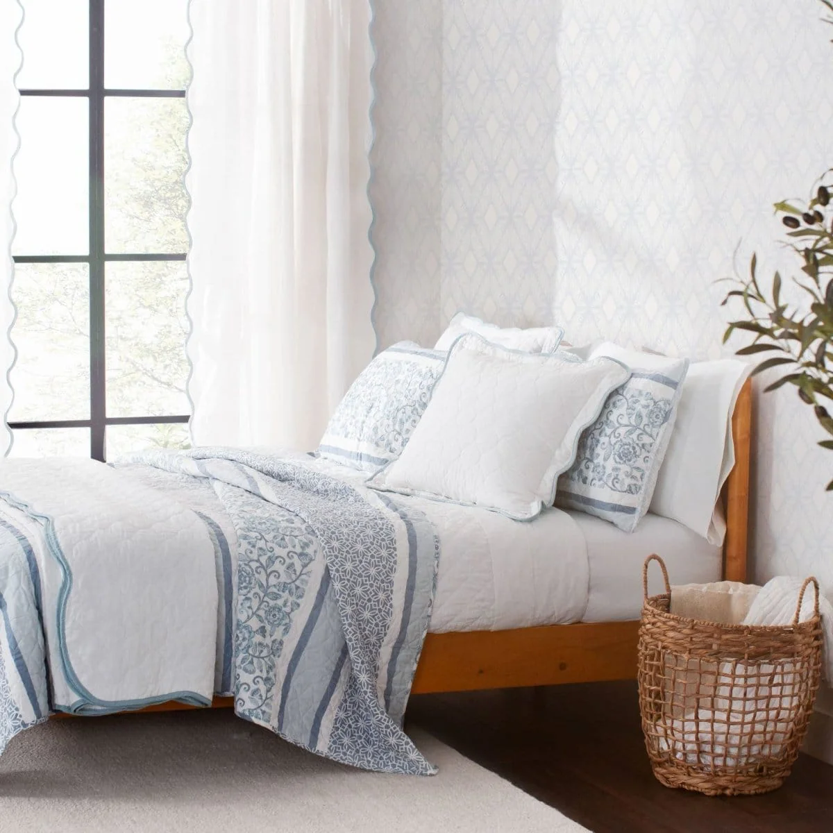 Coastal Chic Scalloped Edge Window Curtain Panel Set - Image 21
