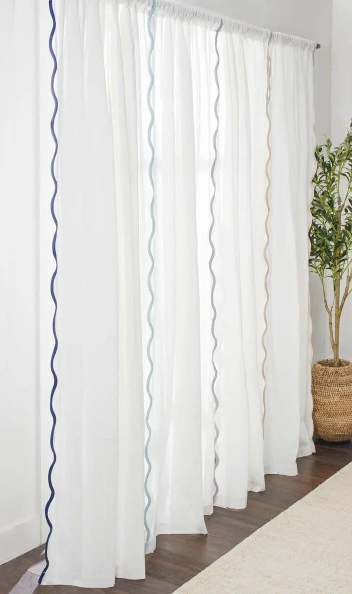 Coastal Chic Scalloped Edge Window Curtain Panel Set - Image 24