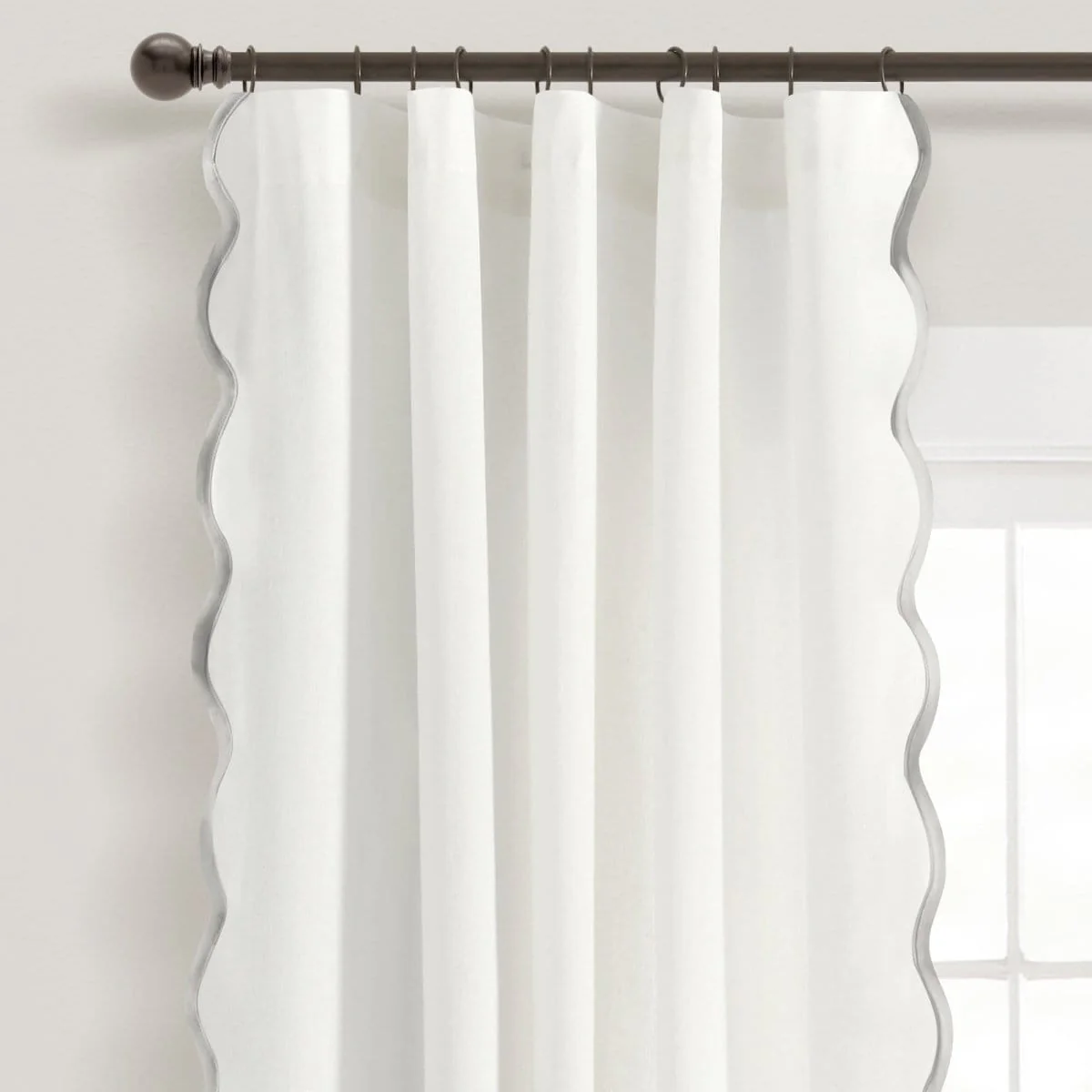 Coastal Chic Scalloped Edge Window Curtain Panel Set - Image 3