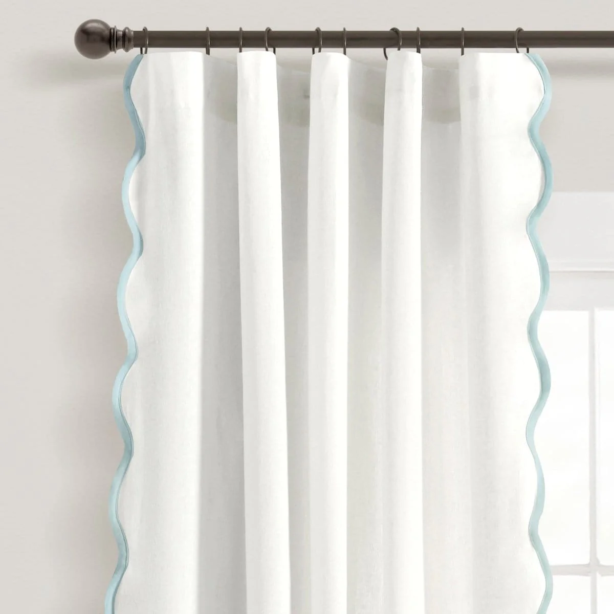 Coastal Chic Scalloped Edge Window Curtain Panel Set - Image 4