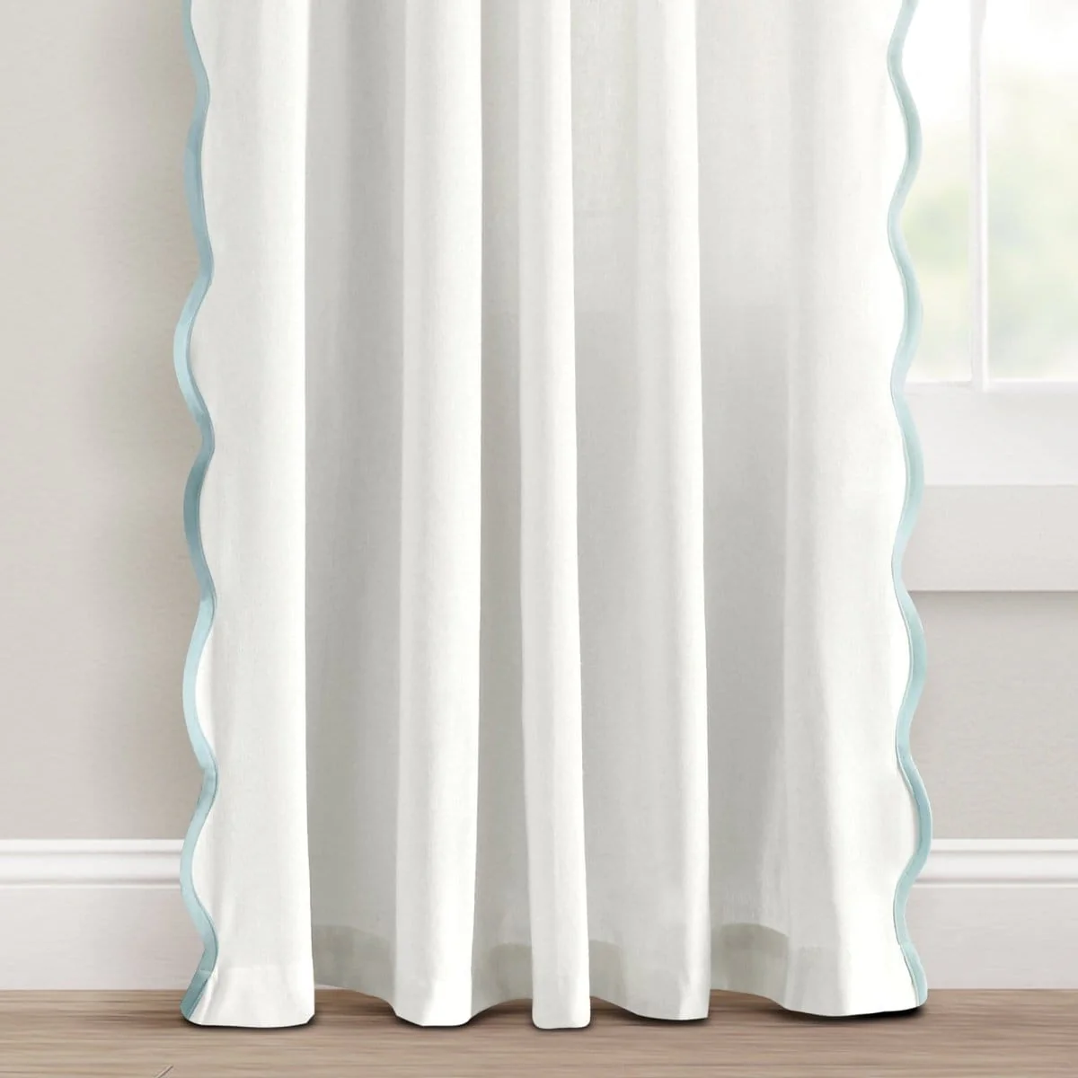 Coastal Chic Scalloped Edge Window Curtain Panel Set - Image 7