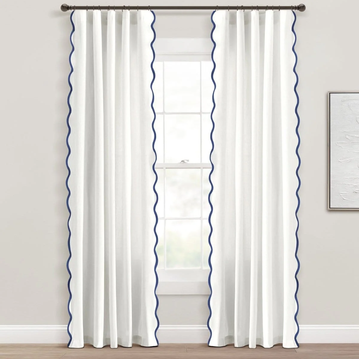 Coastal Chic Scalloped Edge Window Curtain Panel Set - Image 9