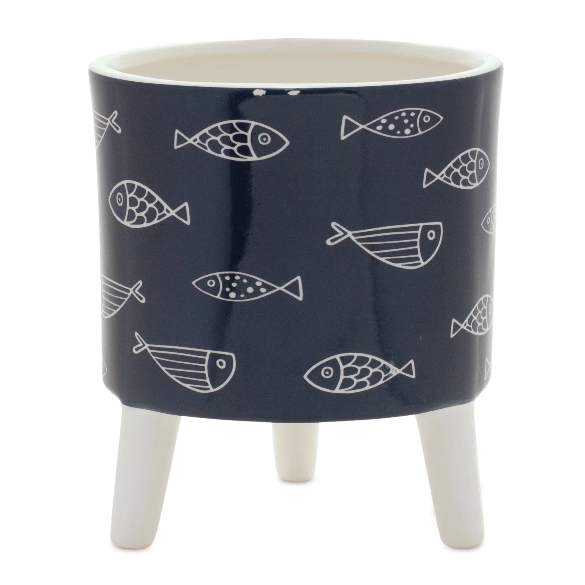 Coastal Fish Pattern Planter with Legs (Set of 12) - Image 3