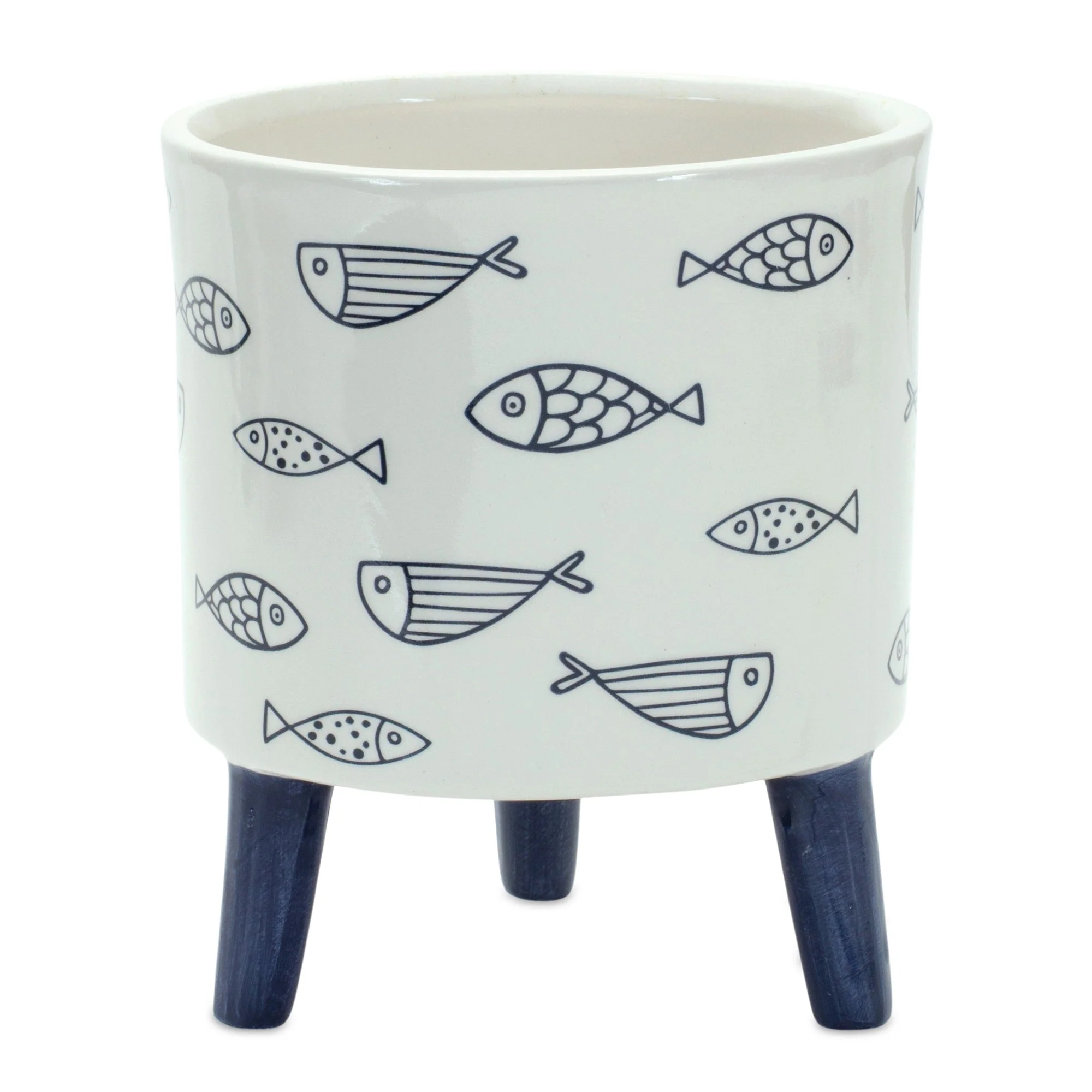 Coastal Fish Pattern Planter with Legs (Set of 12) - Image 4