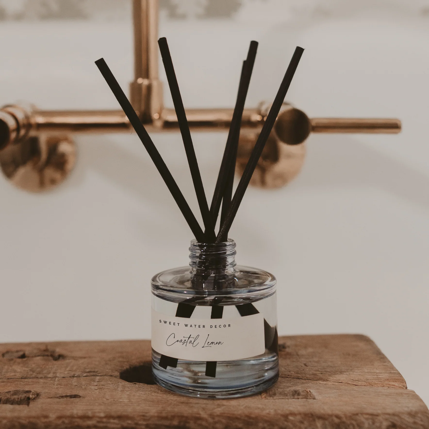Coastal Lemon Blue Tinted Glass Jar Reed Diffuser - Image 4