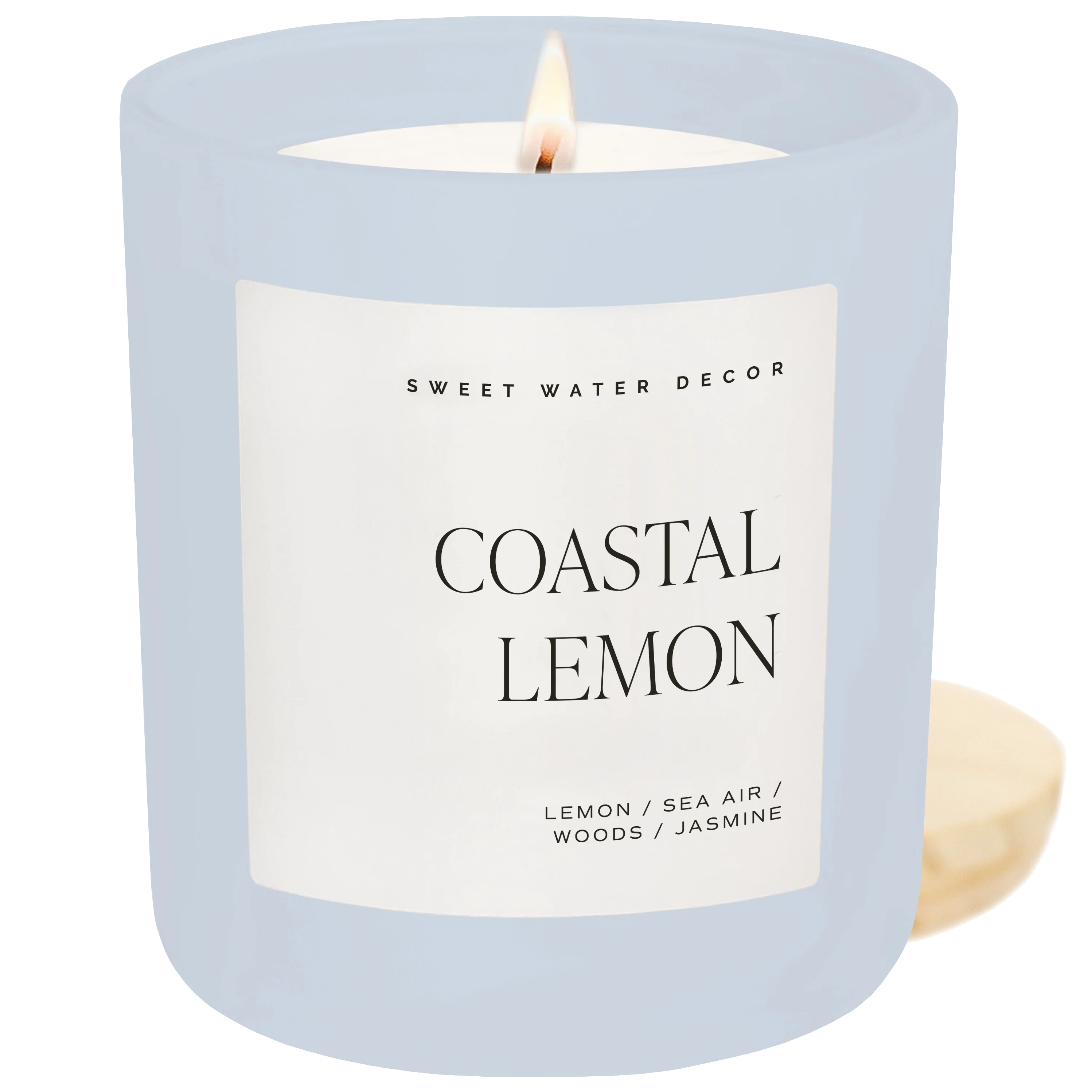 Coastal Lemon Soy Candle - Blue Matte Jar - 15 oz