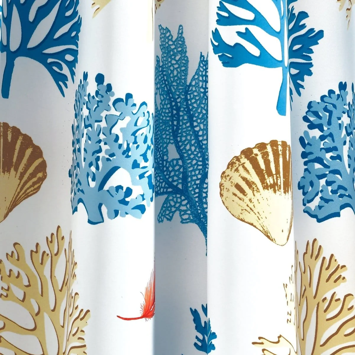 Coastal Reef Feather Light Filtering Window Curtain Panel Set - Image 3