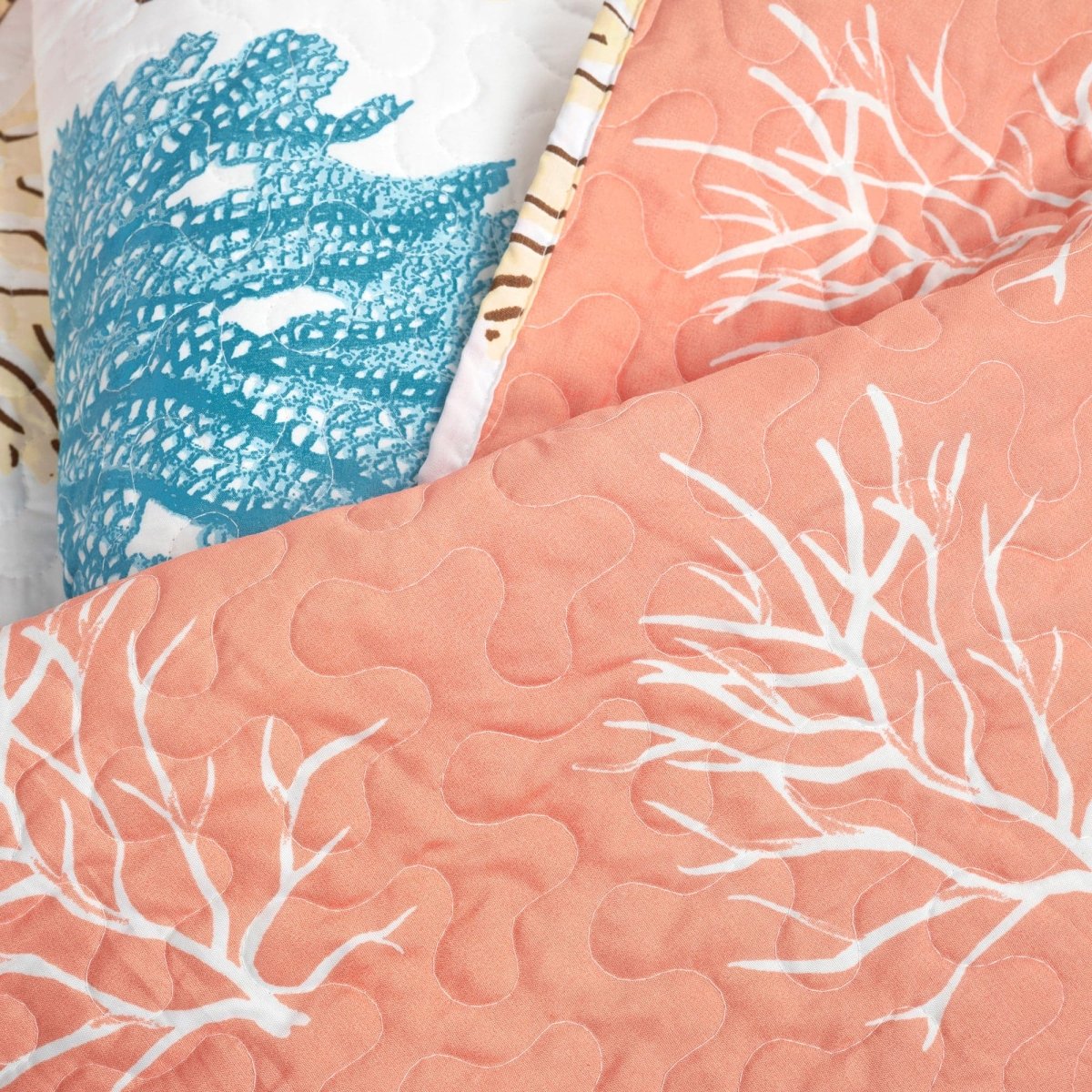 Coastal Reef Feather Reversible Quilt Set - Image 6