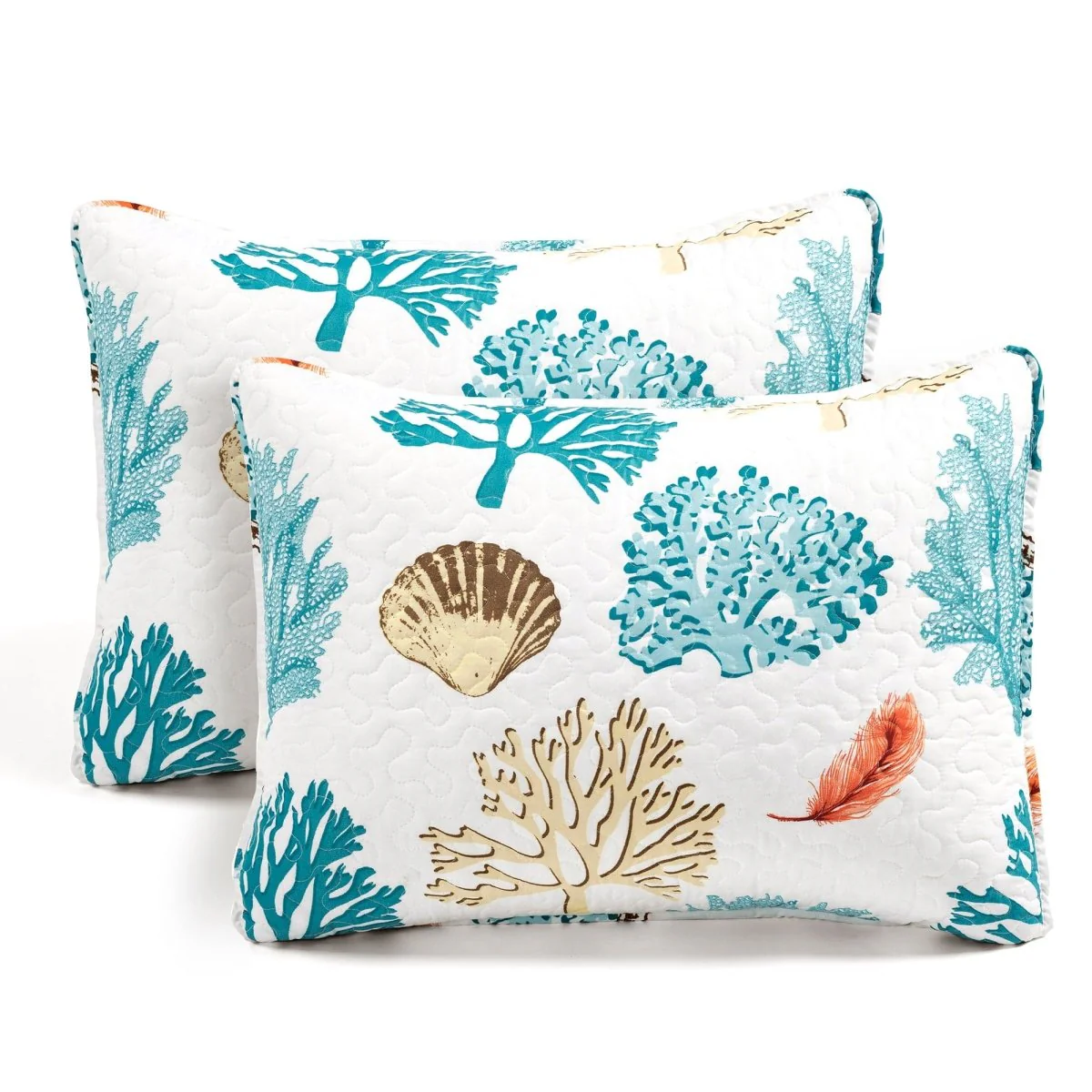 Coastal Reef Feather Reversible Quilt Set - Image 7