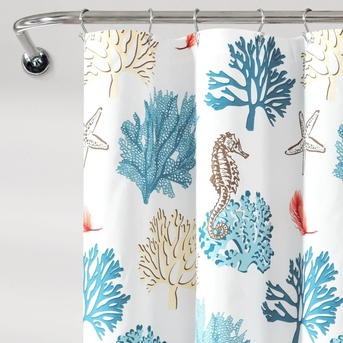 Coastal Reef Feather Shower Curtain - Image 3