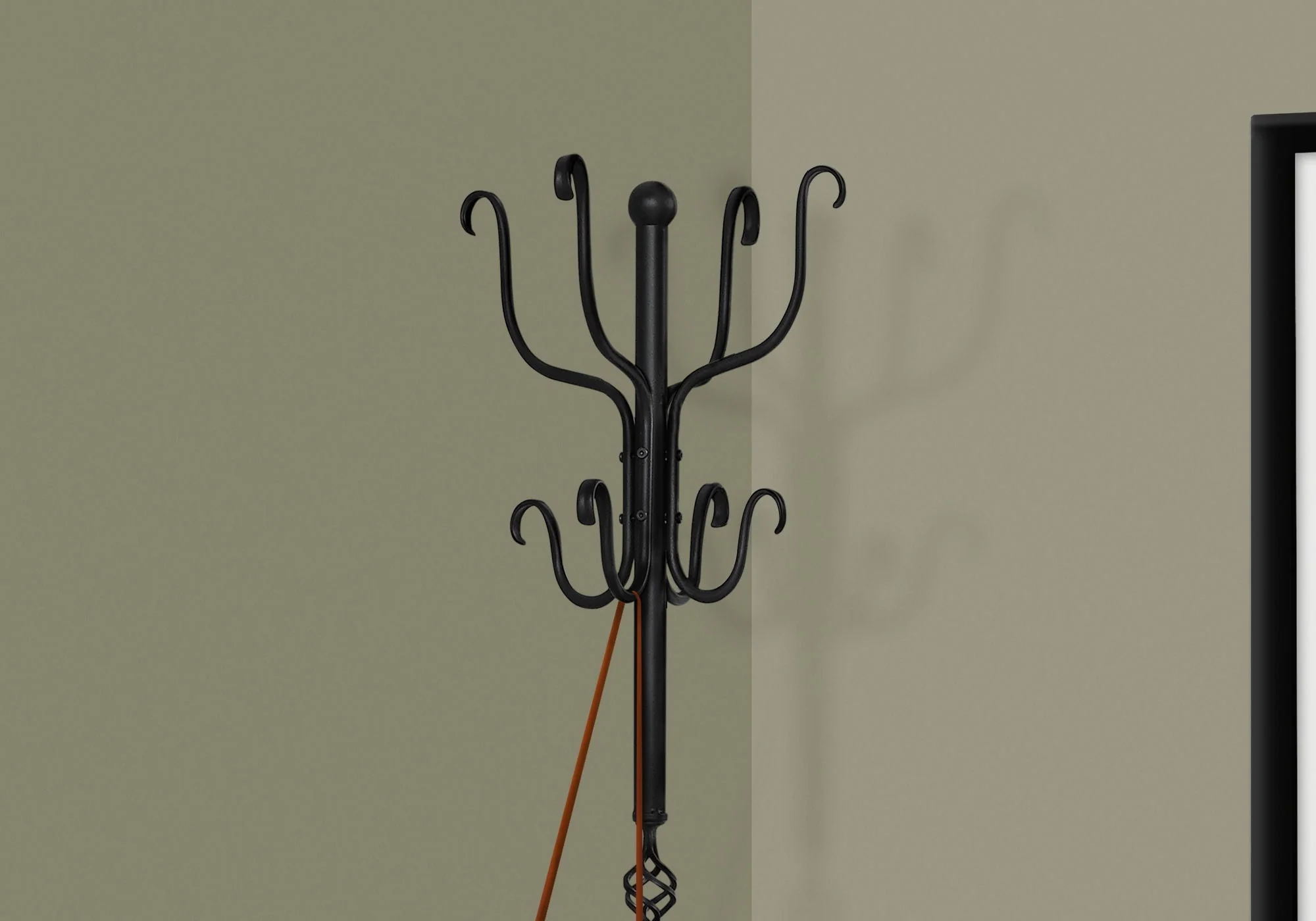 Coat Rack, Hall Tree, Free Standing, 8 Hooks, Entryway, Transitional - Black - Image 4