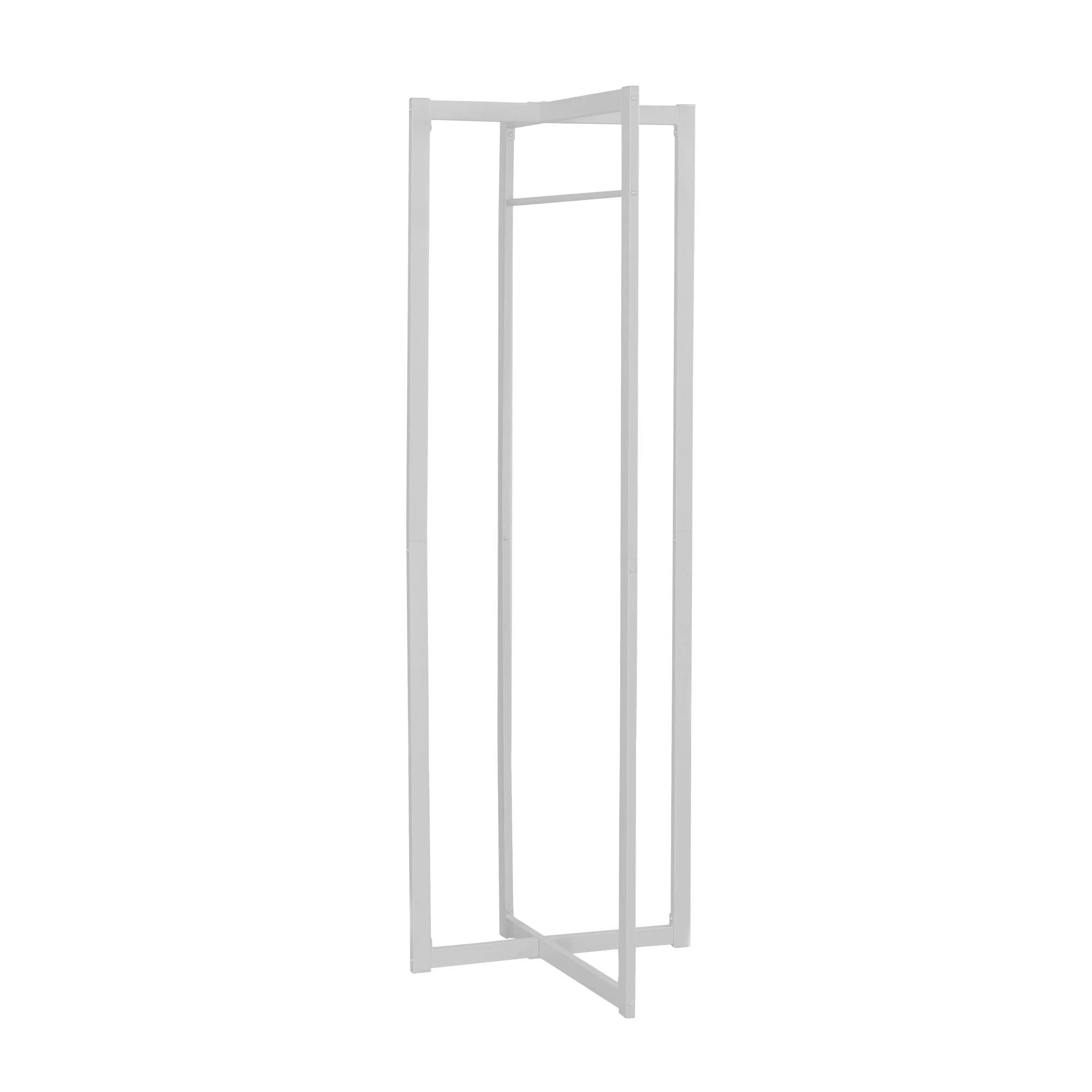 Coat Rack Hall Tree Free Standing Hanging Bar Entryway White - Image 3