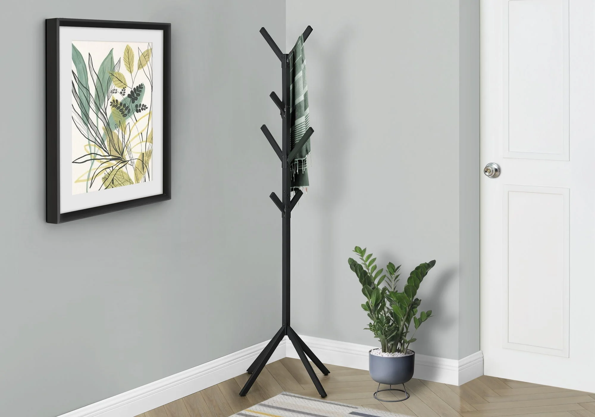 Coat Rack, Hall Tree, Freestanding, 8 Hooks, Entryway, Contemporary & Modern - Image 10