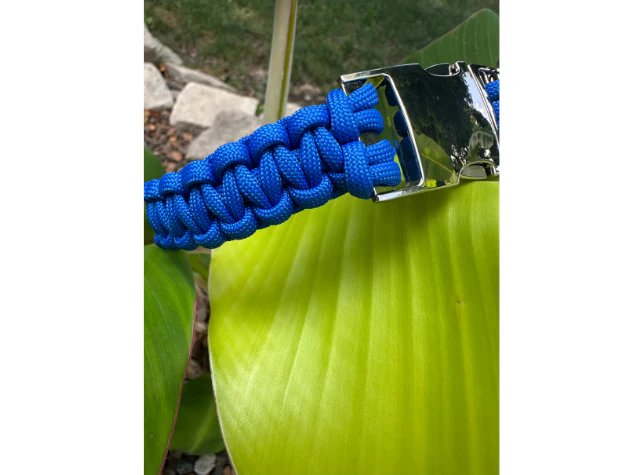 Cobra Braid in Royal Blue - Handmade Dog Collar - Image 3