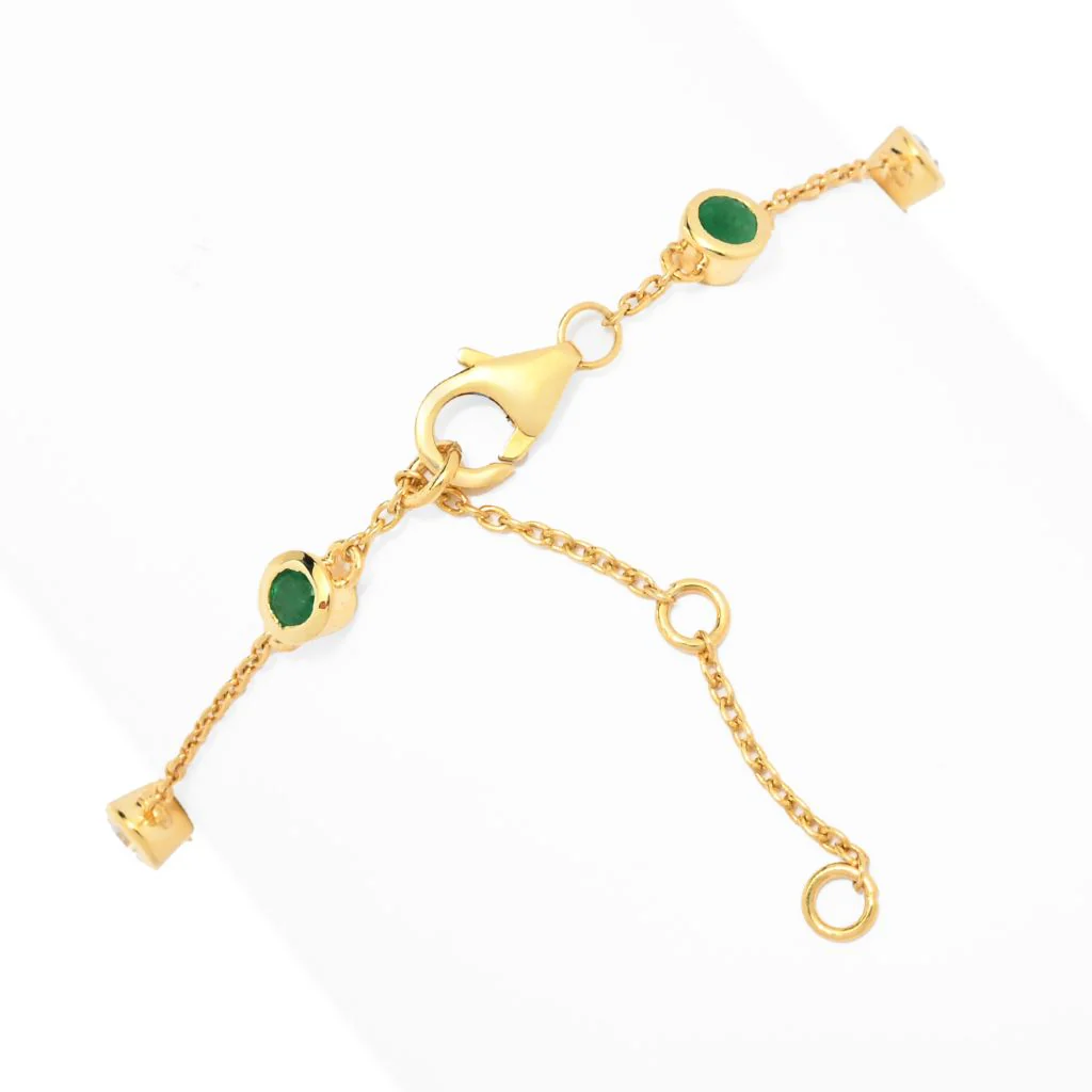 Cocci Collection 1.08ctw Brazilian Sakota Emerald & Zircon Station Bracelet - Image 2