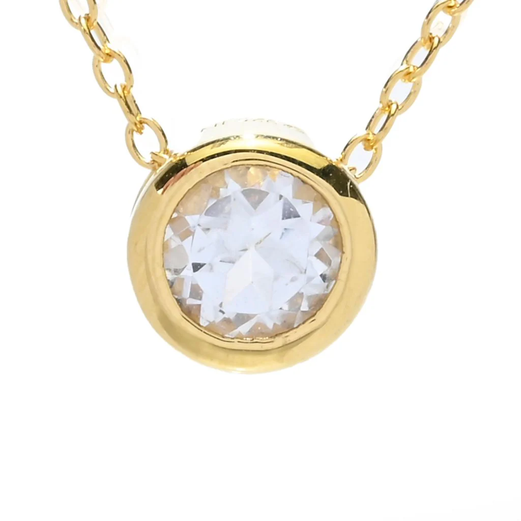 Cocci Collection 18K Gold Plated 5mm Birthstone "Beloved" Charm Necklace