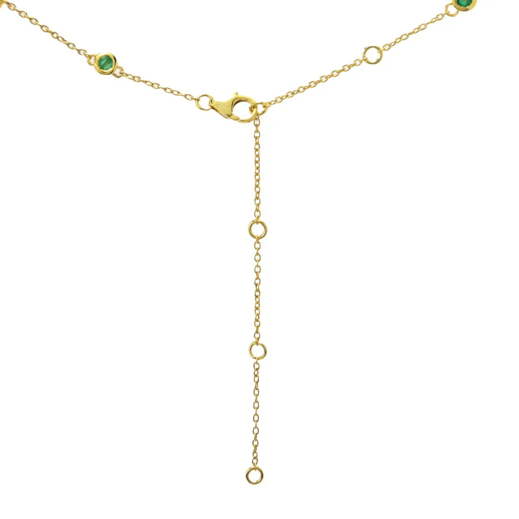 Cocci Collection 2.32ctw Brazilian Sakota Emerald & Zircon Station Necklace - Image 2