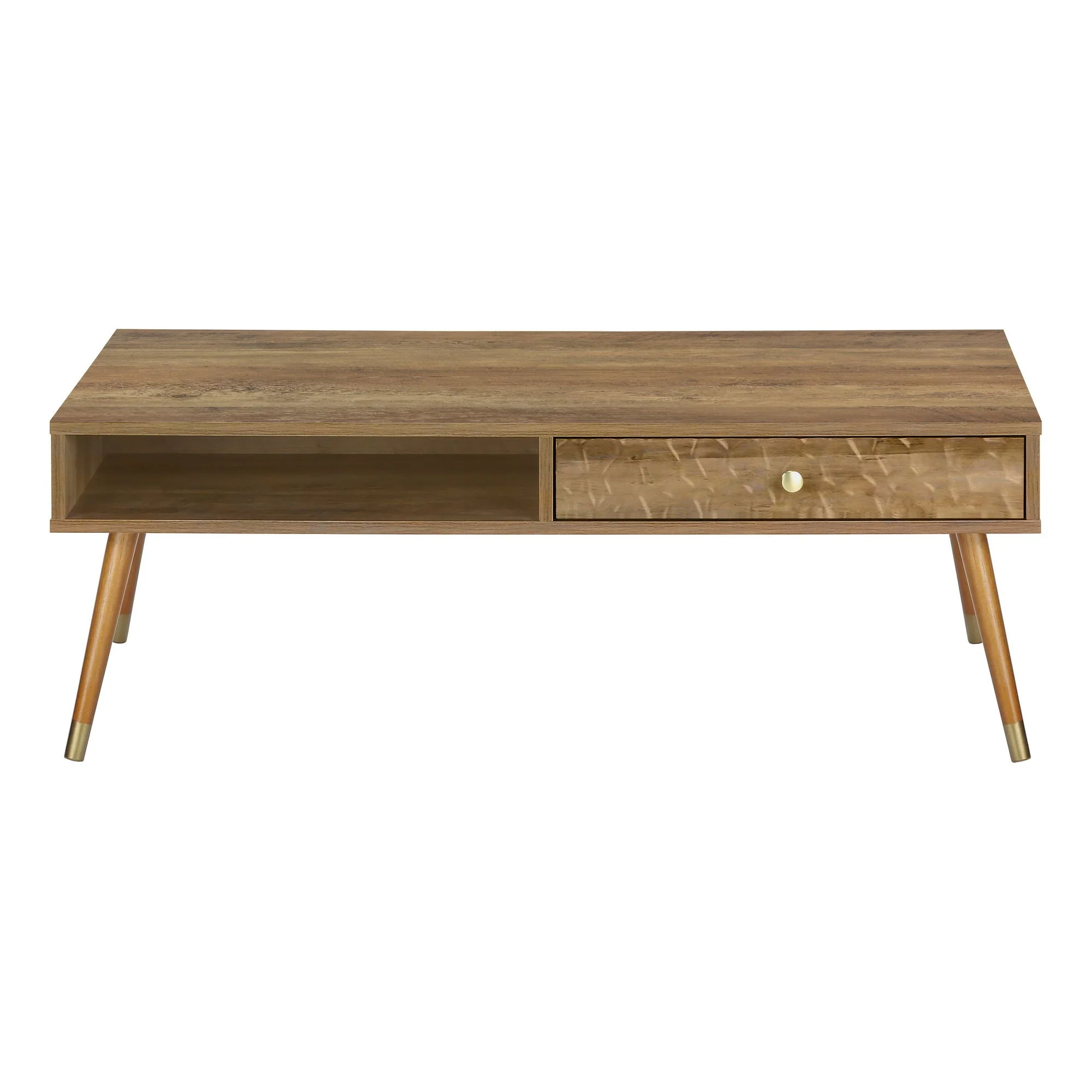 Coffee Table, Accent, Cocktail, Rectangular, Storage, Living Room, Wood Legs, Mid Century - Walnut - Image 2