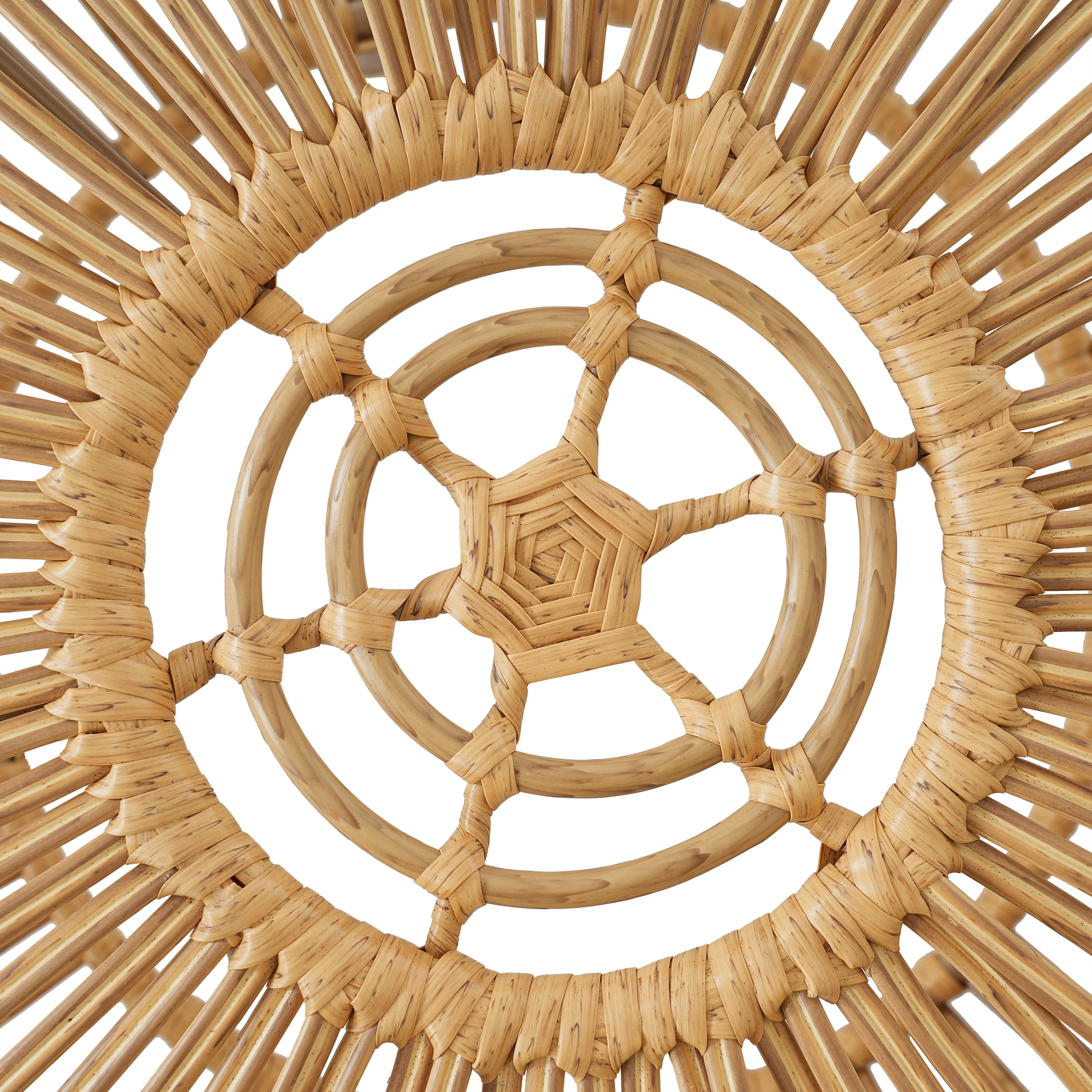 Coffee Table - Bohemian Faux Rattan Weave Accent Table - Image 8