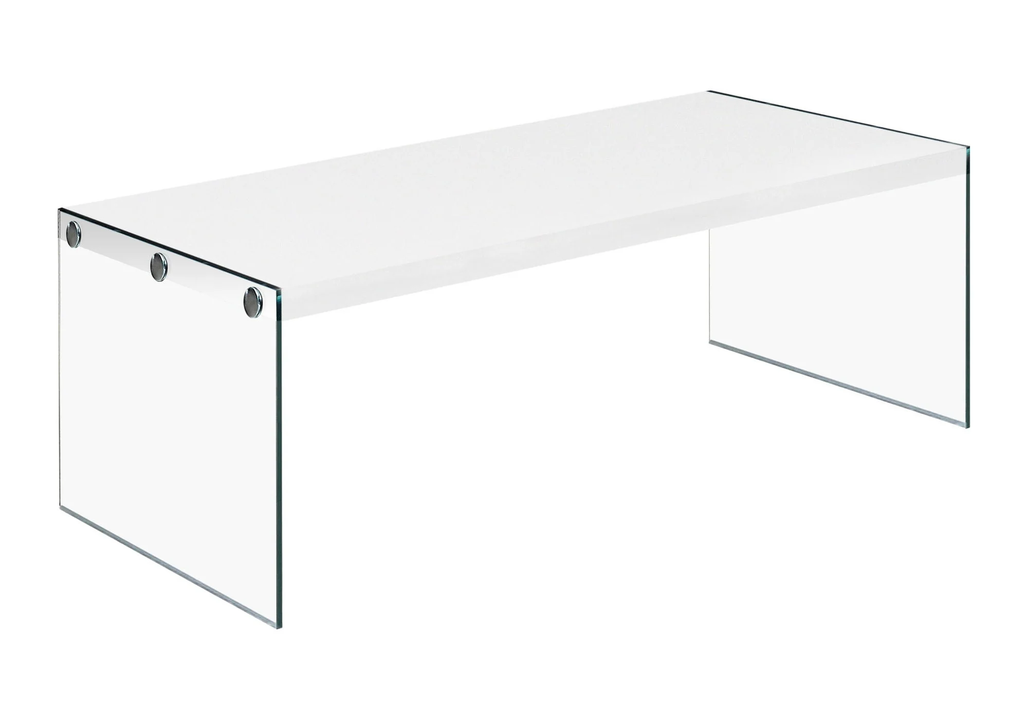 Coffee Table Rectangular For Living Room Clear Tempered Glass - Image 3