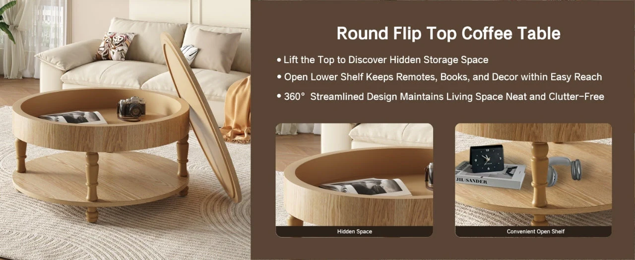 Coffee Table with Dual Storage for Living Room - Image 7