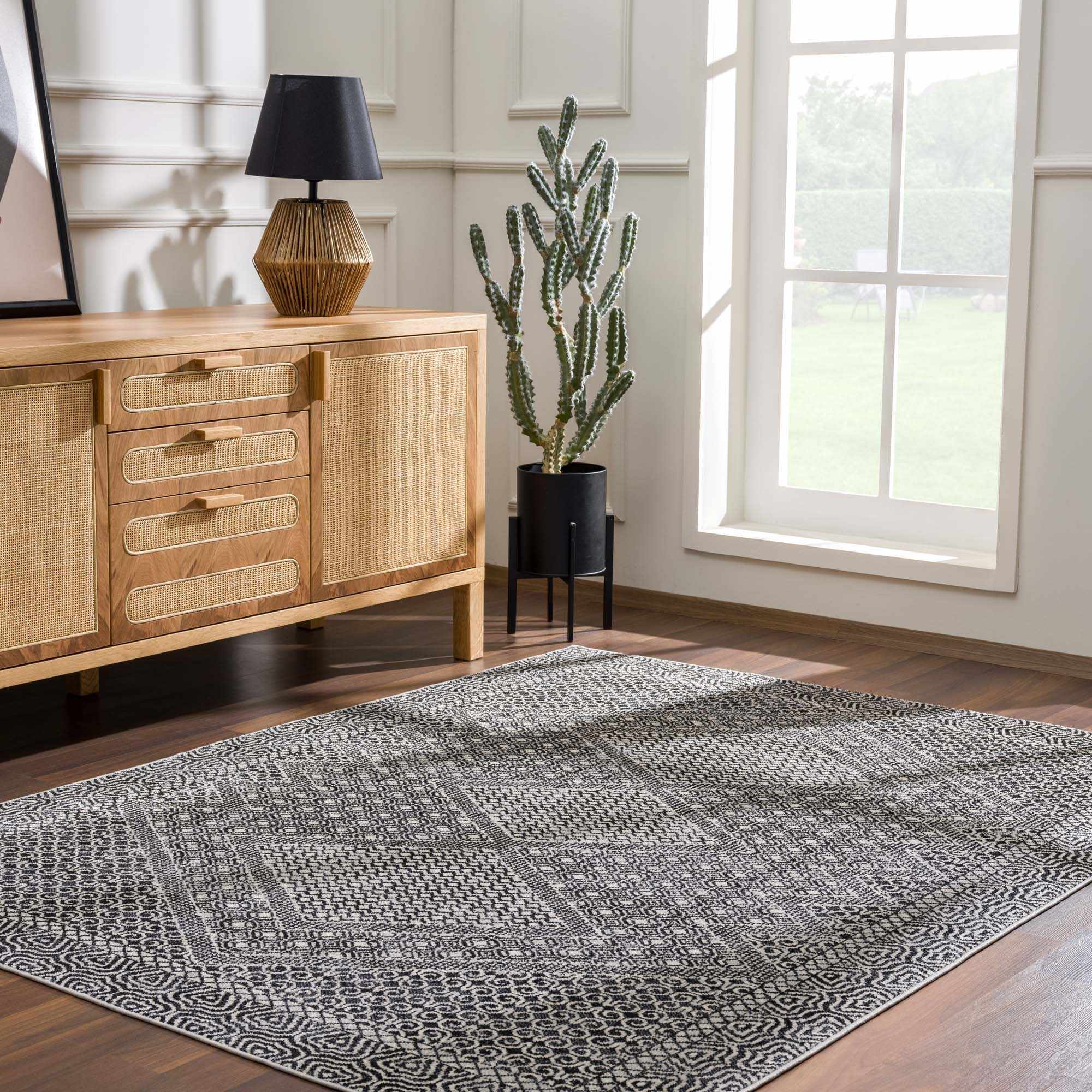 Coledale Black & White Washable Rug - Clearance - Image 11