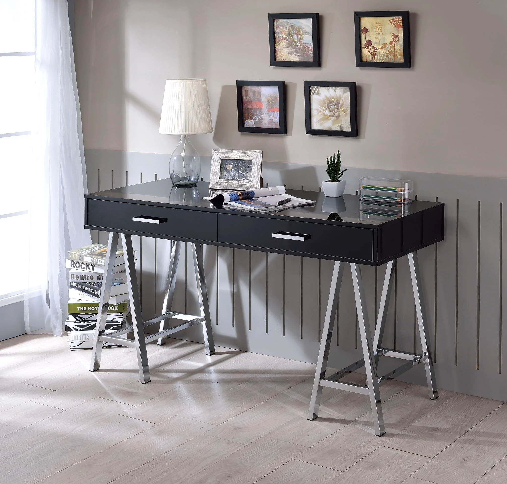 Coleen - High Gloss Writing Desk With USB - Image 2