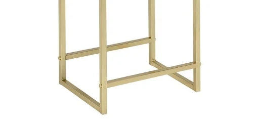 Coleen White & Brass Finish Accent Table with Drawer - Image 5