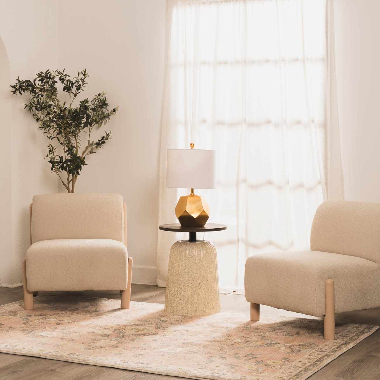 Coleford Gold Geometric Table Lamp - Image 3