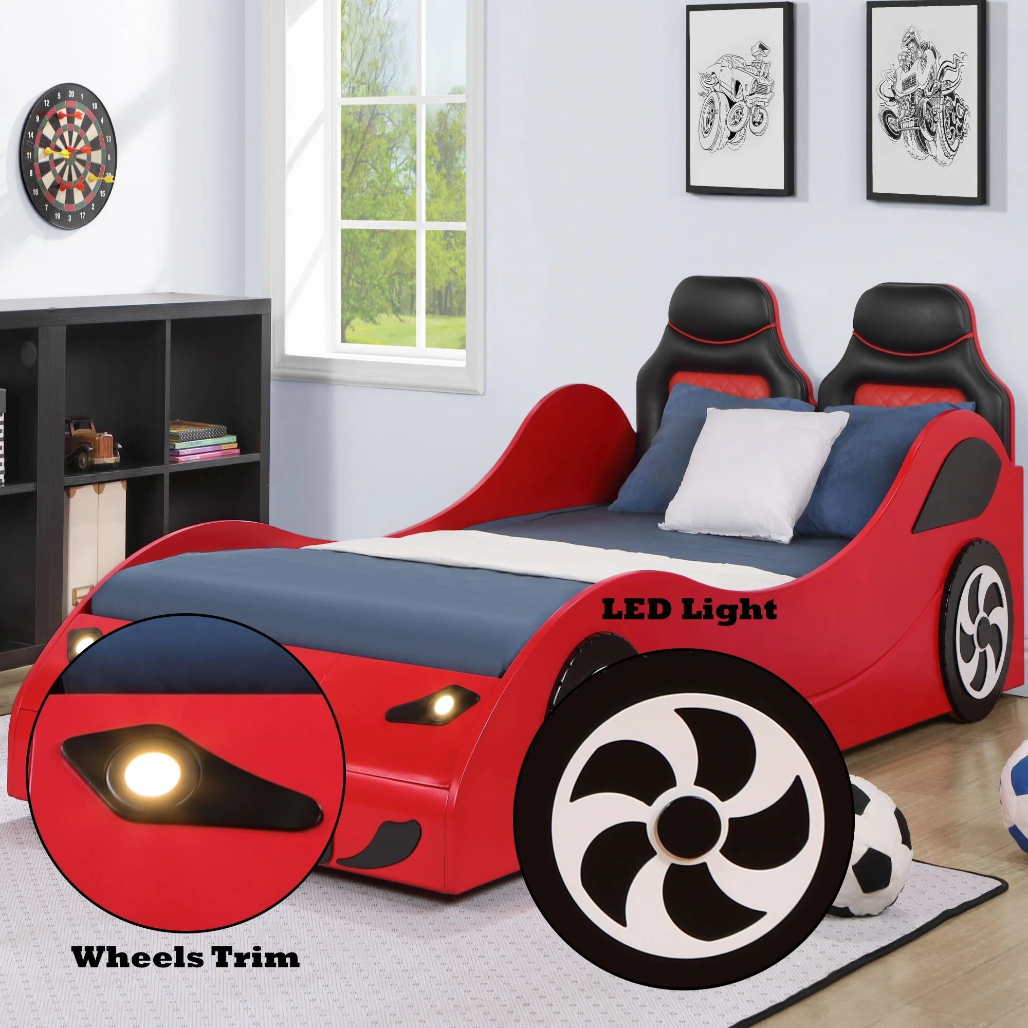 Colen - Twin Car Bed With LED - Image 8
