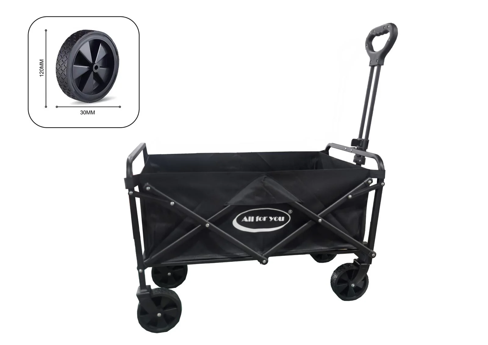 Collapsible Wagon Cart with Wheels Foldable - Folding Utility Heavy Duty Wagon - Image 3
