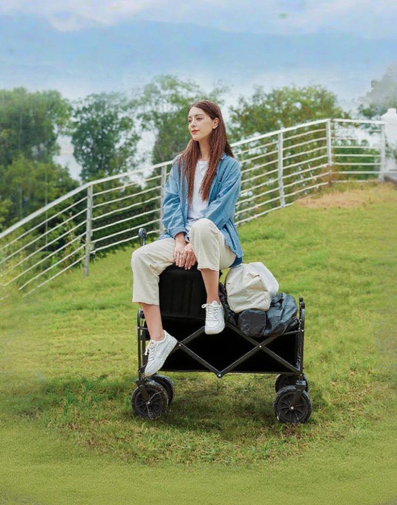Collapsible Wagon Cart with Wheels Foldable - Folding Utility Heavy Duty Wagon - Image 5