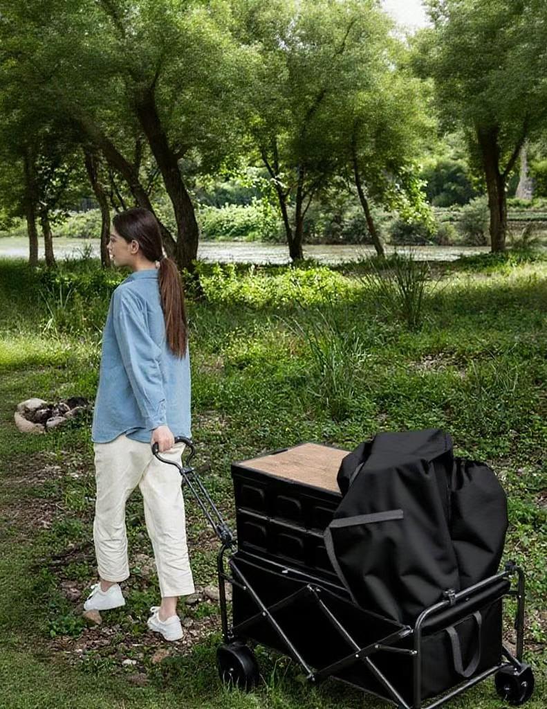 Collapsible Wagon Cart with Wheels Foldable - Folding Utility Heavy Duty Wagon - Image 6