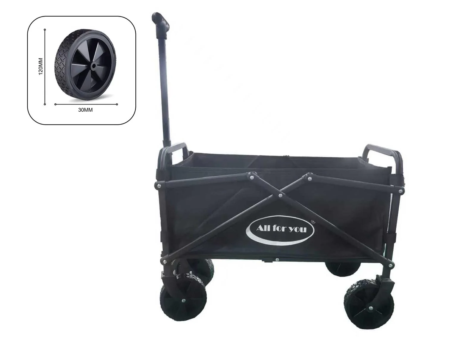 Collapsible Wagon Cart with Wheels Foldable - Folding Utility Heavy Duty Wagon - Image 8