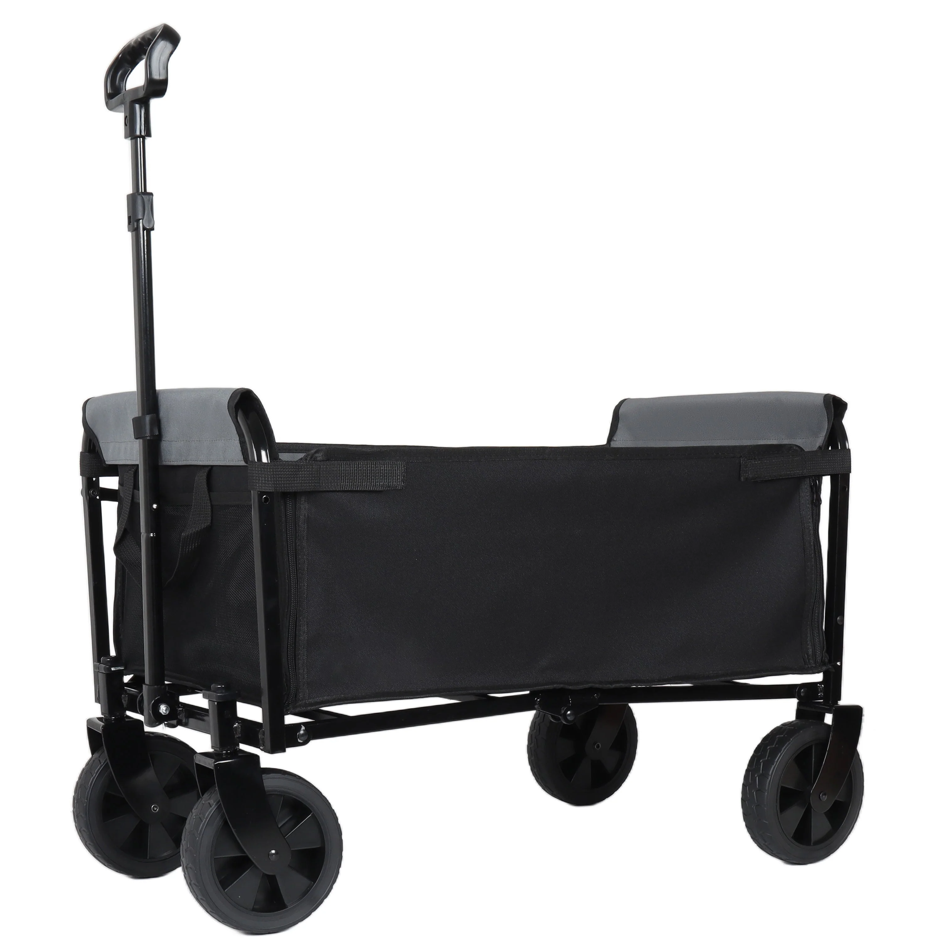 Collapsible Wagon with Wheels - 3 in 1 Lightweight Utility Camping Wagons Carts Foldable (Black) - Image 7