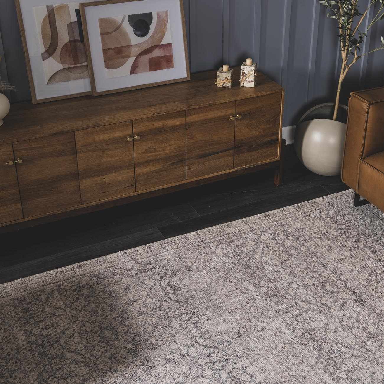 Collins Avenue IV Vintage Damask Area Rug - Image 3