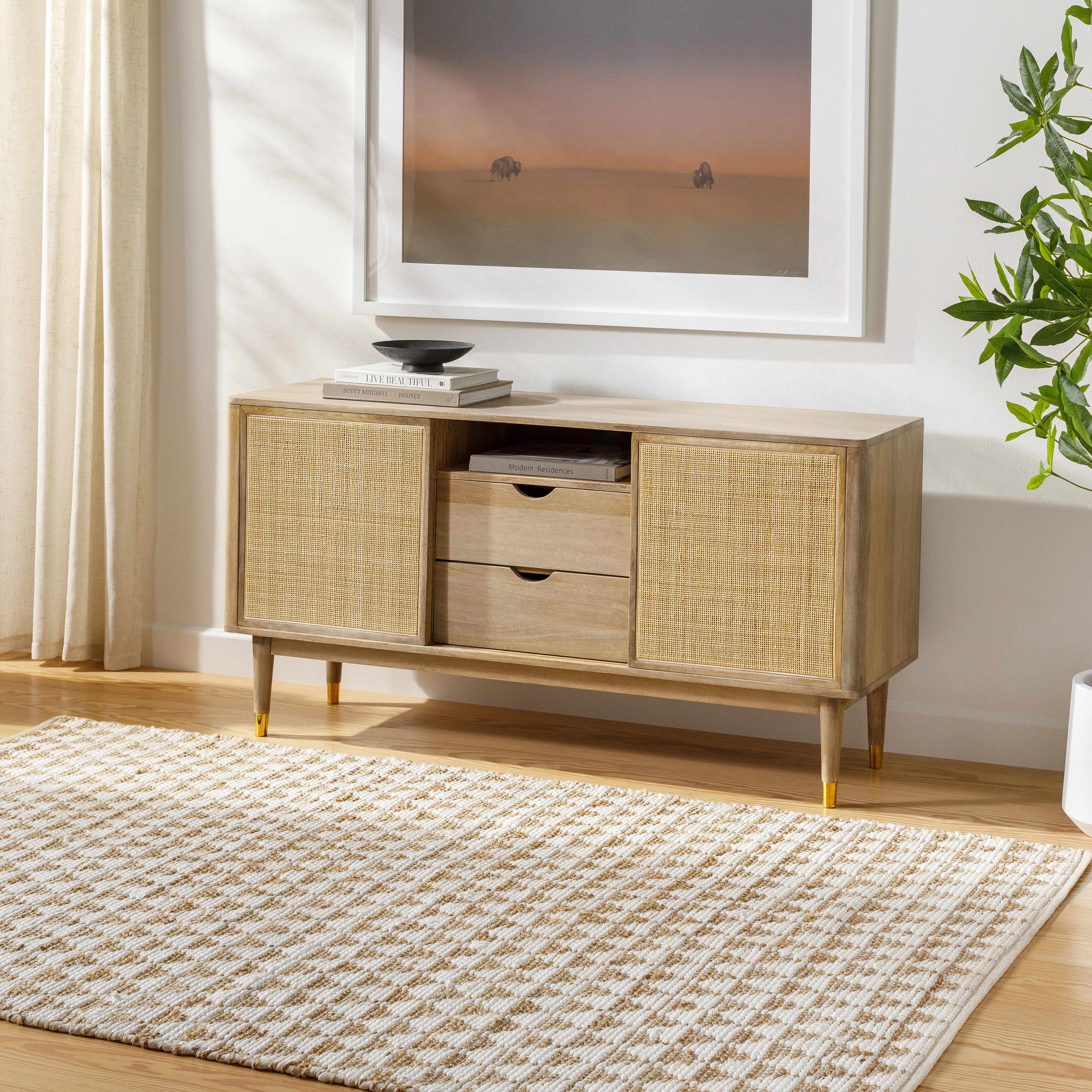 Colm Recycled White Jean Rug - Image 2