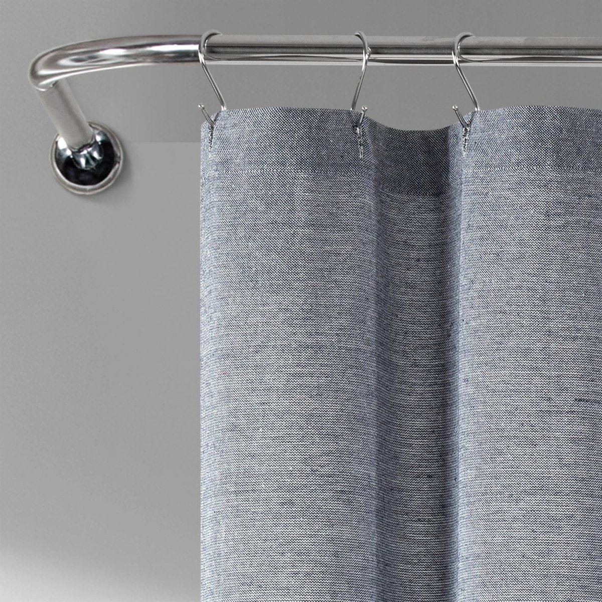 Color Block Ombre Yarn Dyed Recycled Cotton Blend Shower Curtain - Image 4