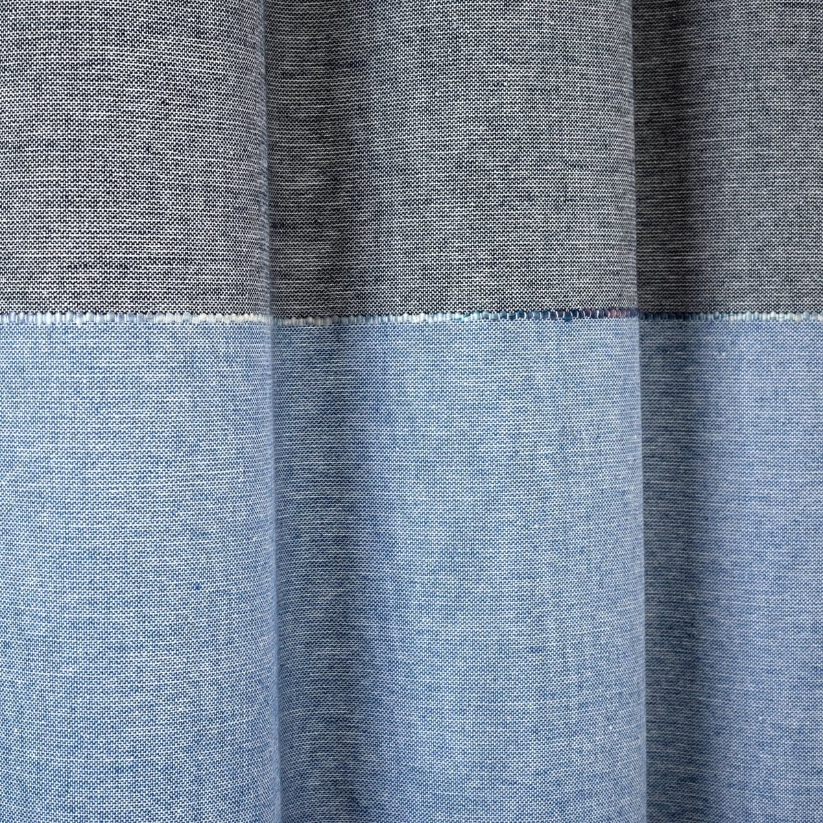 Color Block Ombre Yarn Dyed Recycled Cotton Blend Shower Curtain - Image 5