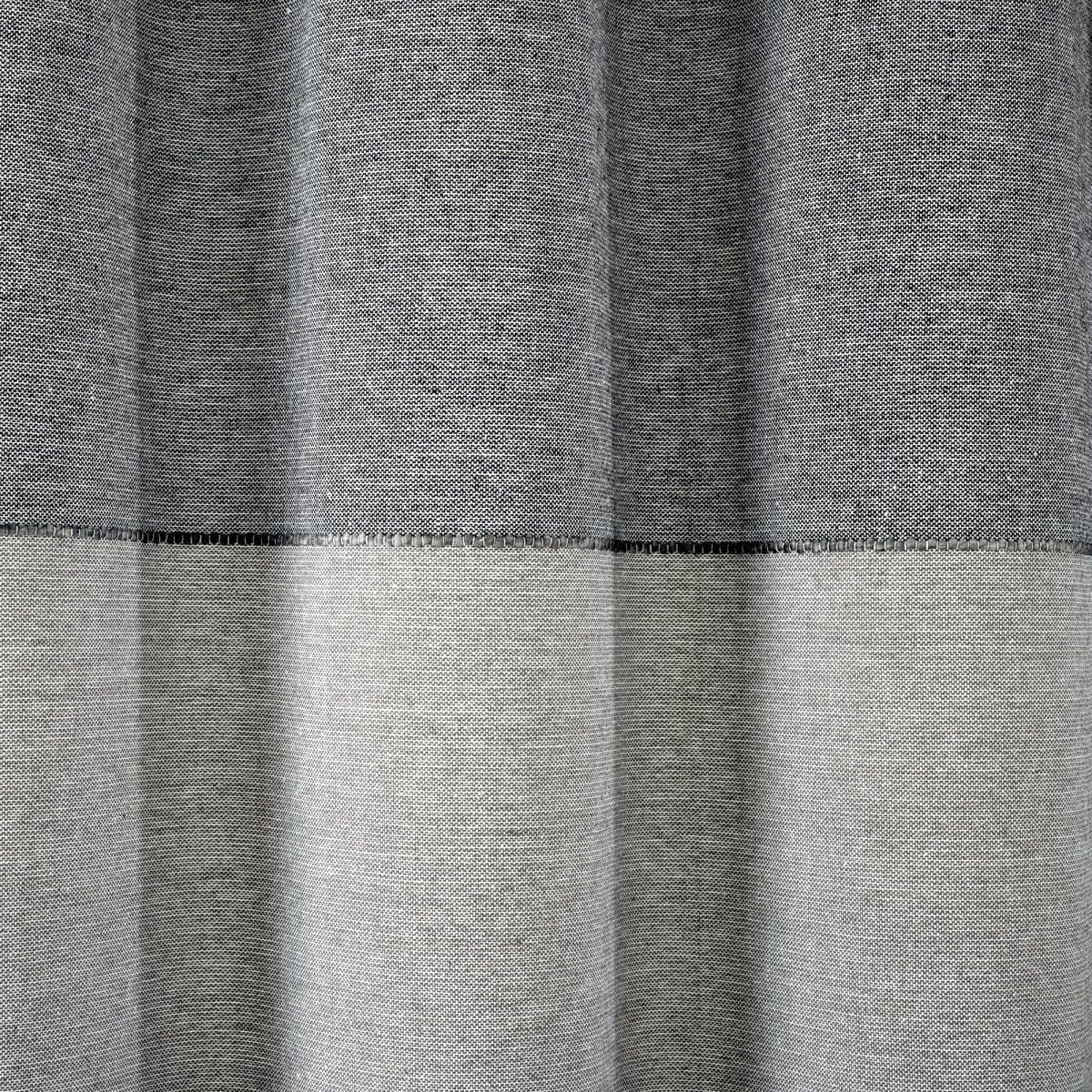 Color Block Ombre Yarn Dyed Recycled Cotton Blend Shower Curtain - Image 9