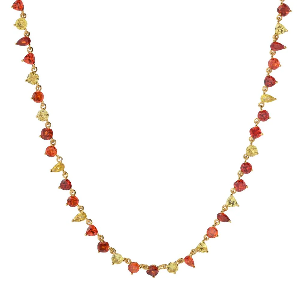 "Color Crush" Simulated Gemstone 18" Tennis Necklace - Image 3