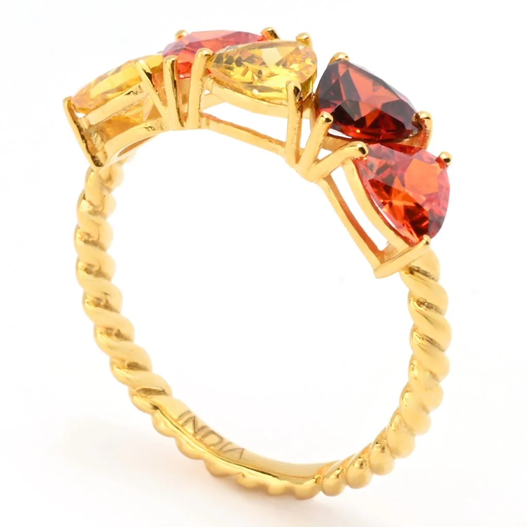 "Color Crush" Simulated Gemstone 5-Stone Twisted Stack Ring - Image 2