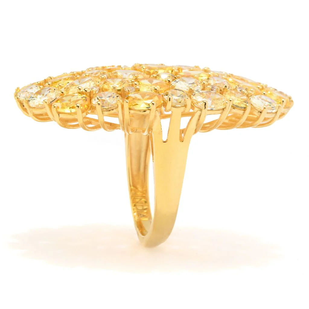 "Color Crush" Simulated Gemstone Elongated Cluster Ring - Image 2