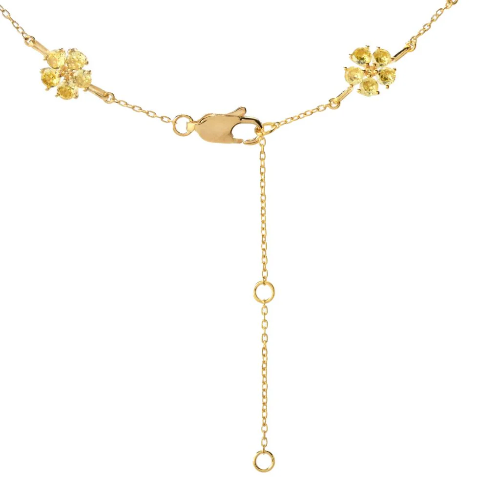 "Color Crush" Simulated Gemstone Flower Cluster Necklace - Image 2