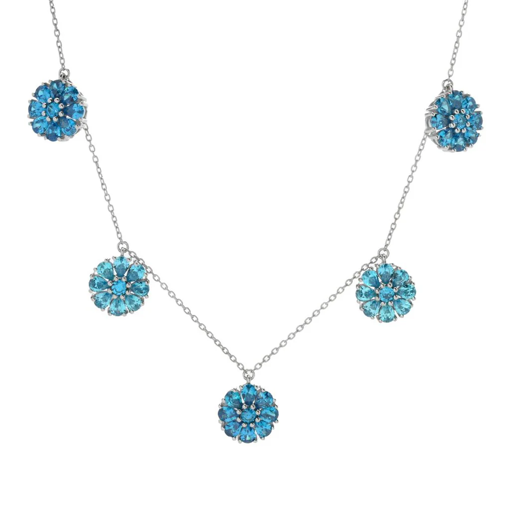 "Color Crush" Simulated Gemstone Pave Disc Charm Necklace - Image 4