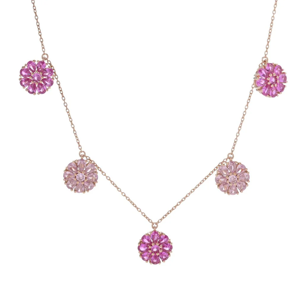 "Color Crush" Simulated Gemstone Pave Disc Charm Necklace - Image 5