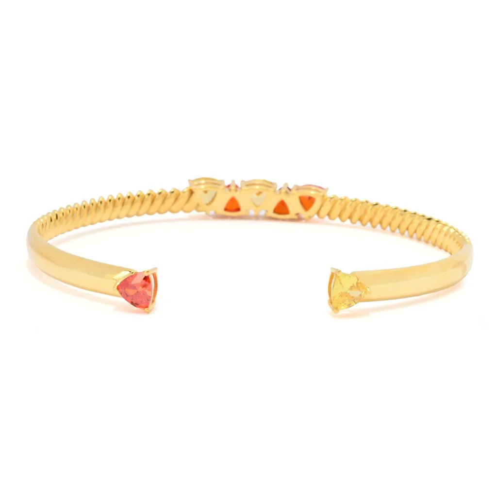 "Color Crush" Simulated Gemstone Twisted Cuff Bracelet - Image 2