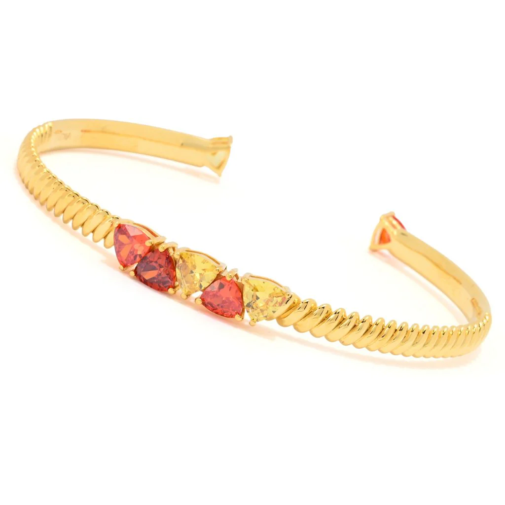 "Color Crush" Simulated Gemstone Twisted Cuff Bracelet - Image 3