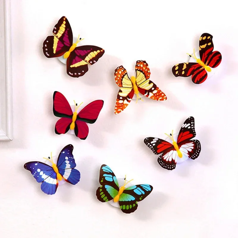 Colorful LED Butterfly Wall Night Light Stickable Glowing Decorative Home Lamp - Image 2